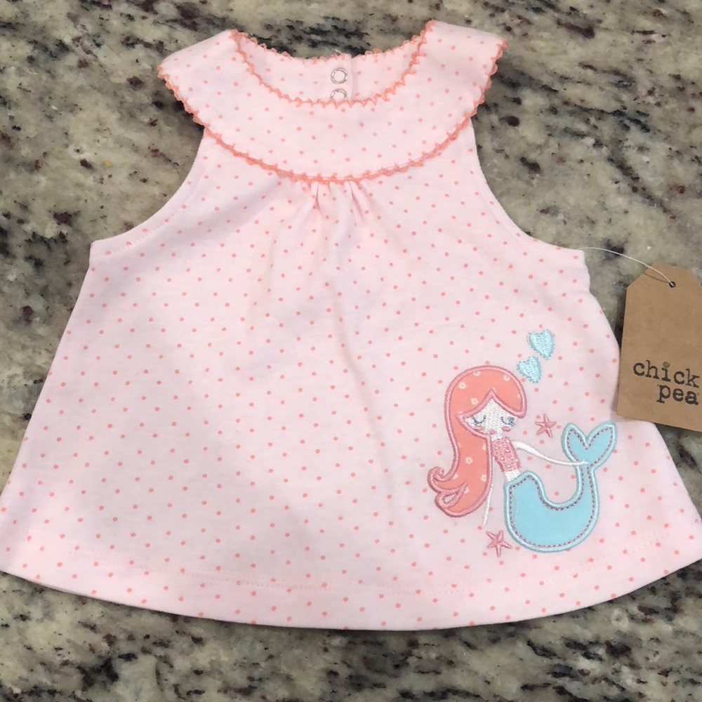 Chuck pea mermaid shirt 3-6m